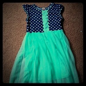 A turquoise dress